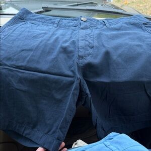 Faherty Deep Blue Flat Front Shorts